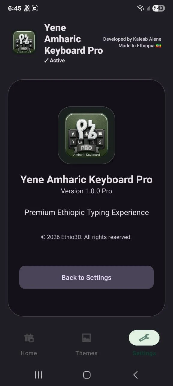 Amharic Keyboard Pro screenshot